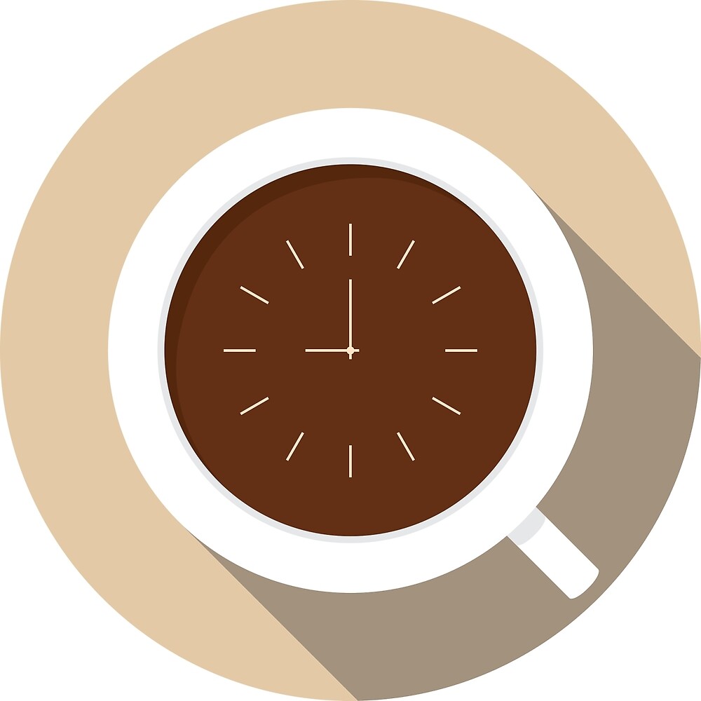 Coffee Clock Icon By Harmherskamp Redbubble