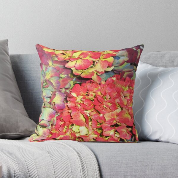 Autumn Hydrangeas, in russet colours Throw Pillow