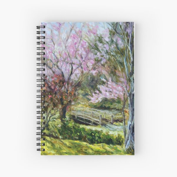 Plum Blossoms Japanese Garden Spiral Notebook