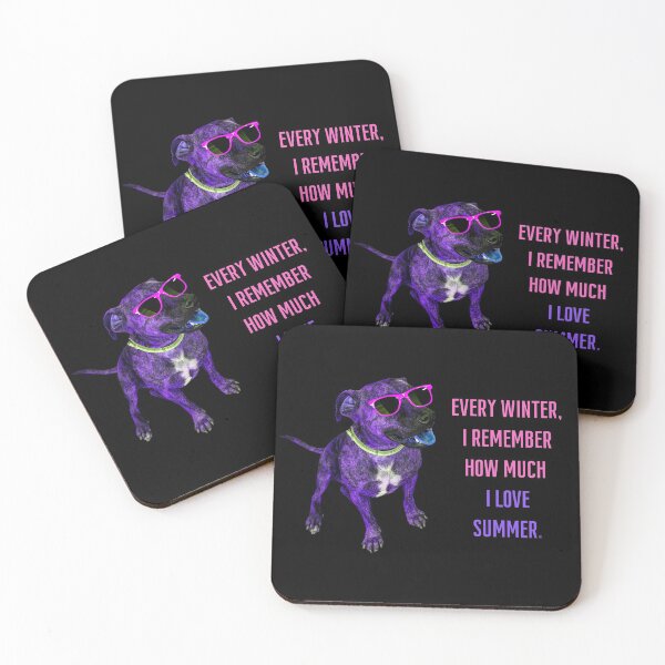 Item preview, Every winter I remember how much I love summer. Staffordshire terrier (staffy) in sunglasses. designed and sold by JellyBeenzz.