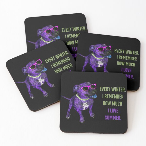 Item preview, Every winter I remember how much I love summer. Staffordshire terrier (staffy) in sunglasses. designed and sold by JellyBeenzz.