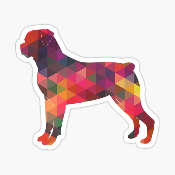 Rottweiler Colorful Geometric Pattern Silhouette Multi Sticker