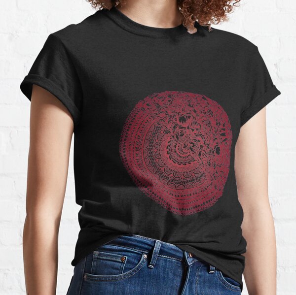 50Floral Mandala | Cherry Red by SimmyGhatt Classic T-Shirt