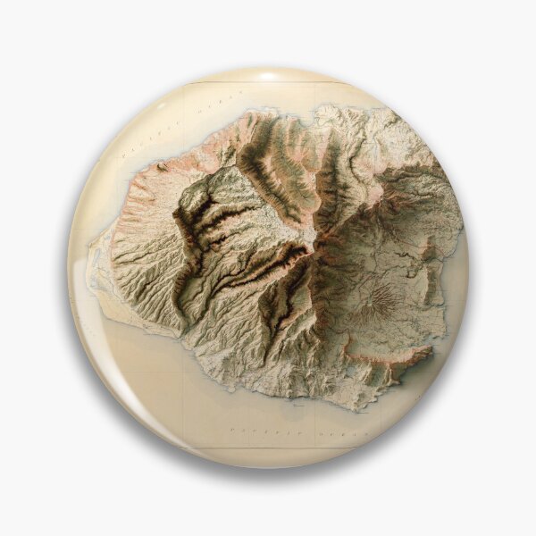 Item preview, 1912 Kauai, Hawaii Relief Map 3D digitally-rendered designed and sold by ThinkAboutMaps.