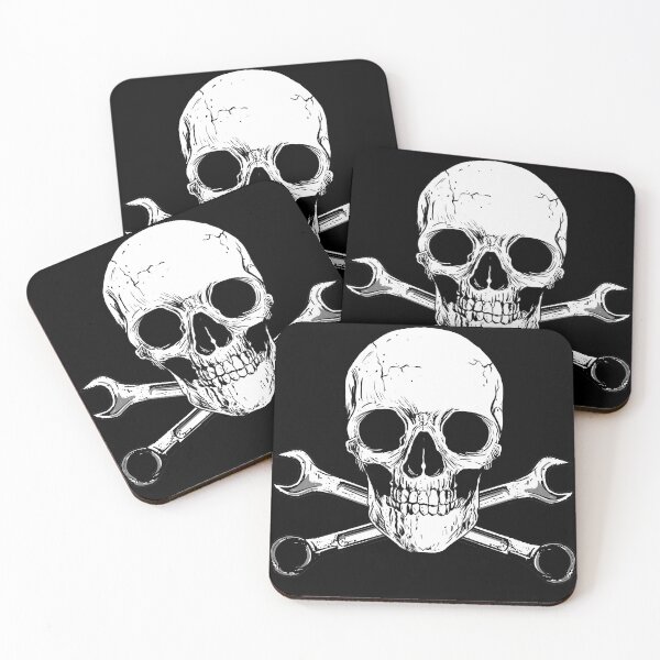 Item preview, Skull & Spanners - Isle of Man TT Motorbike Biker - Racing Mechanic Skull designed and sold by Creative  Tagging.