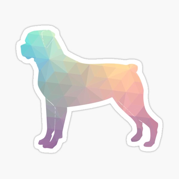 Rottweiler Colorful Geometric Pattern Silhouette Pastel Sticker