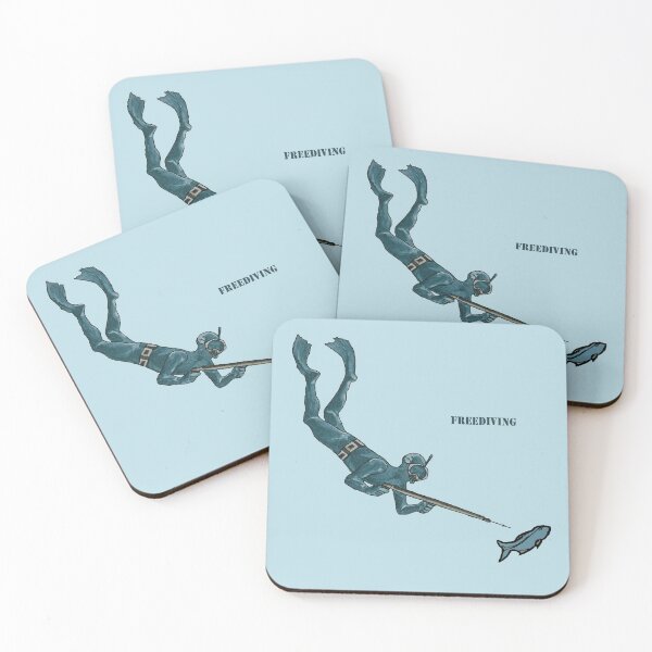 Item preview, Underwater Freediving Spearfishing Diver with Fish designed and sold by urmaddad.