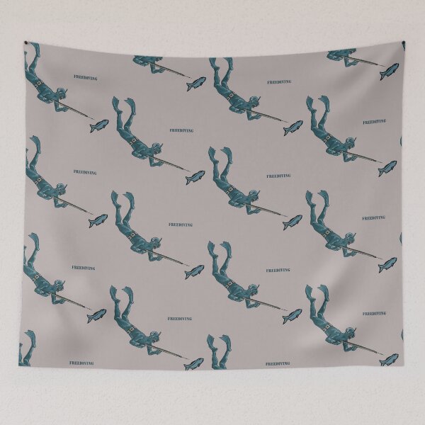Item preview, Underwater Freediving Spearfishing Diver with Fish designed and sold by urmaddad.