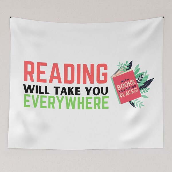 Item preview, Reading will take you everywhere funny reading quotes designed and sold by OneTimeEngineer.