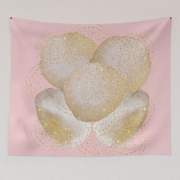 Item preview, Diseño floral abstracto, moderno y femenino en tono rosa ruborizado con forma de purpurina dorada designed and sold by ankka.