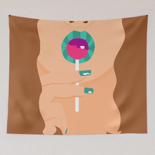 Item preview, Brunette Pop Art Girl - Lollipop Lips designed and sold by TreacleMustard.