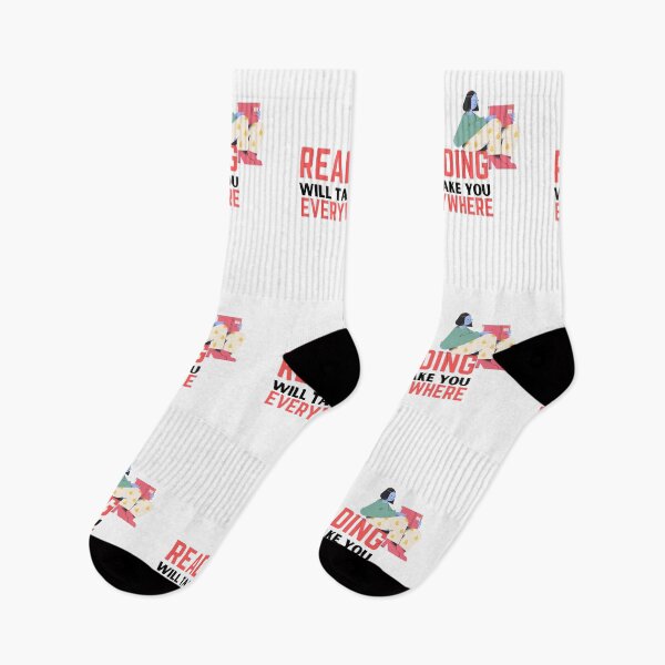Item preview, Reading will take you everywhere funny reading quotes designed and sold by OneTimeEngineer.