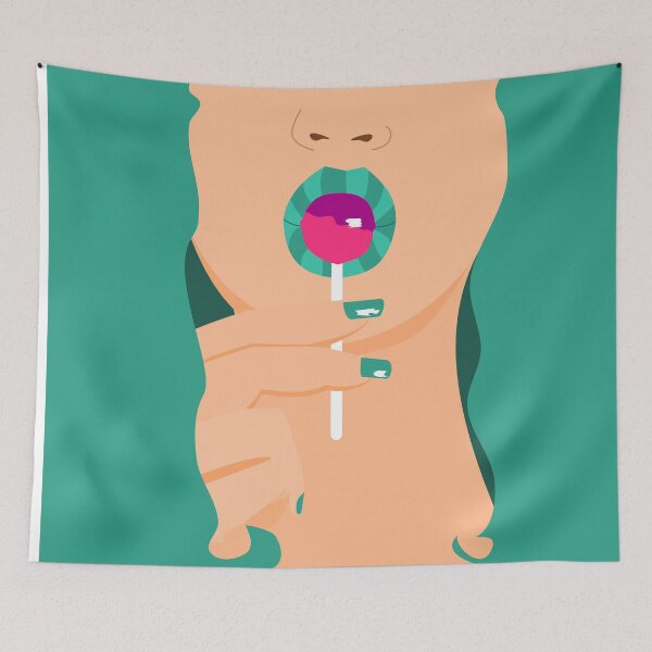 Item preview, Green Hair Pop Art Girl - Lollipop Lips designed and sold by TreacleMustard.