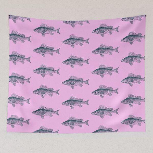 Item preview, Pink Vintage Fish Etching Graphics Illustration designed and sold by Ankerd.