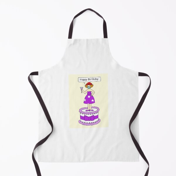 Item preview, Covid 19 Happy Birthday Lady Wearing a Facemask and Red Hat designed and sold by KateTaylor.