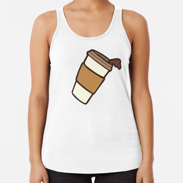 Take it Away Coffee Pattern Racerback Tank Top