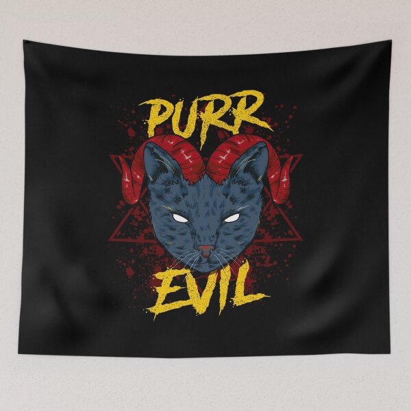 Item preview, Purr Evil Cat Satanic Goth Kitty Pun designed and sold by perfectpresents.