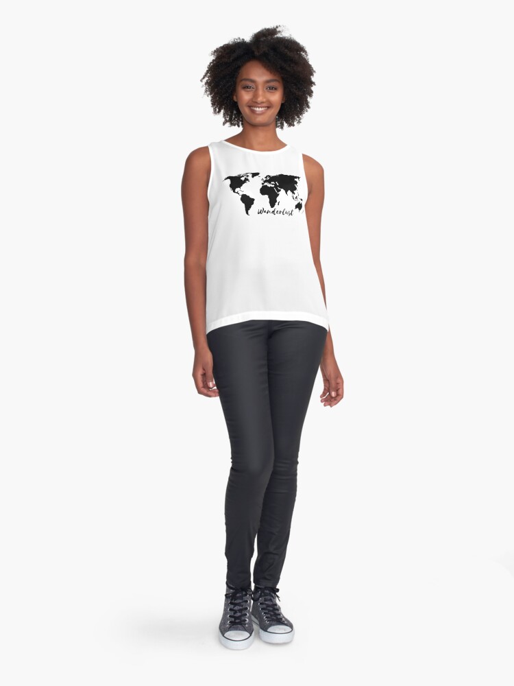 Alternate view of Wanderlust World Map Sleeveless Top