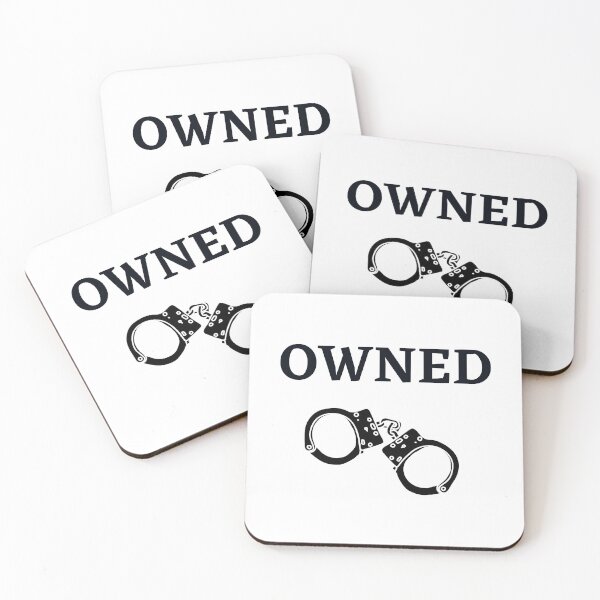 Item preview, OWNED Handcuffs - BDSM, Bondage, Kink, Fetish - Black Text designed and sold by DavesAccount.