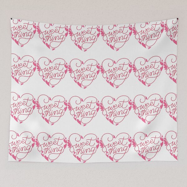 Item preview, sweet thing quote between red hearts typography designed and sold by vishkhatri.