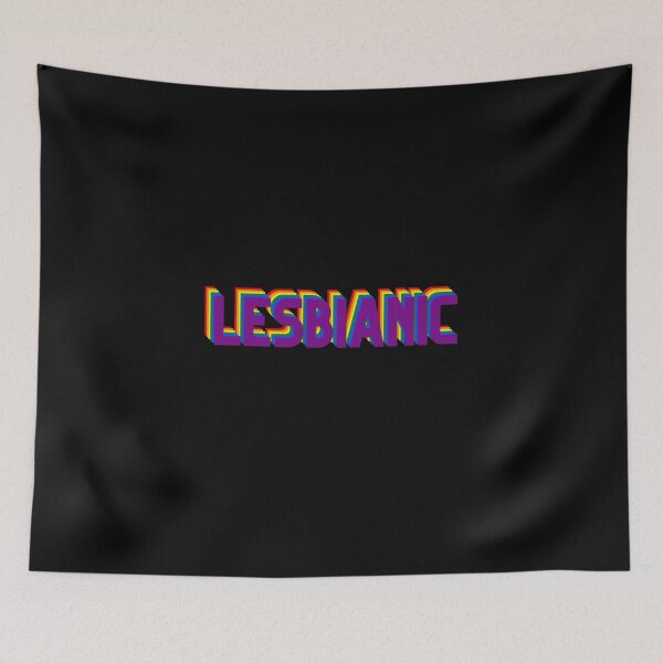 Aperçu de l'œuvre Lesbianic dans Rainbow Flag créée et vendue par Trucking Good Tees.