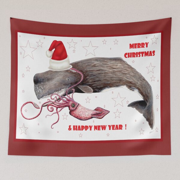 Item preview, Merry Christmas and happy new year sperm whale for whale and ocean lovers designed and sold by chloeyzoard.