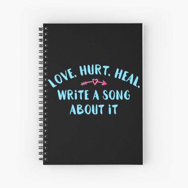 Composición: Amor. Herir. Sanar. Escribir. Cuaderno de espiral