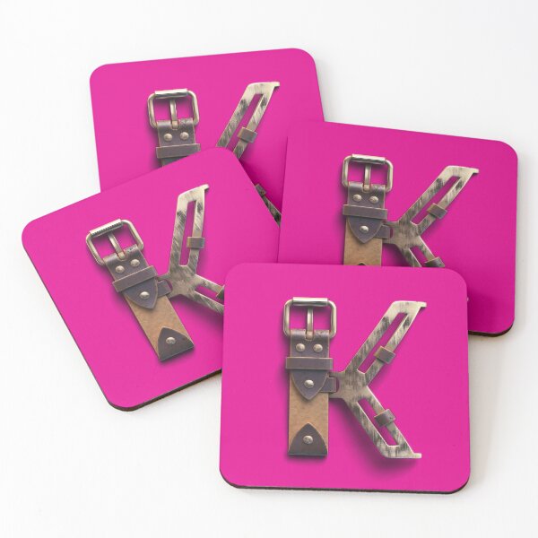 Artikelvorschau,  Anfängliches "K" Alphabet Ledergürtel Pink Design entworfen und verkauft von Freestylist.