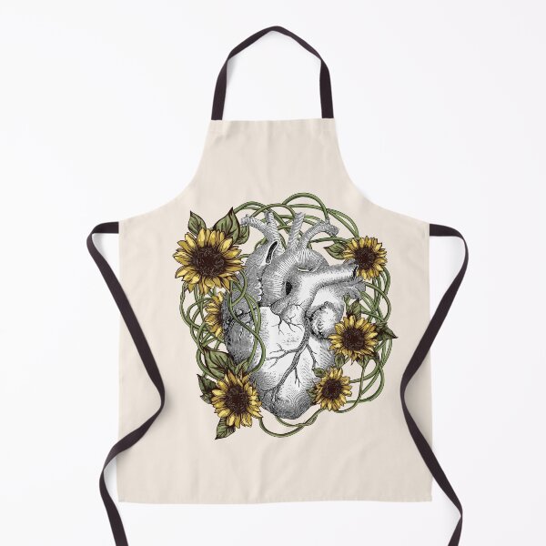 Item preview, Human heart illustration with flowers and plants, vintage effect designed and sold by Collagedream.
