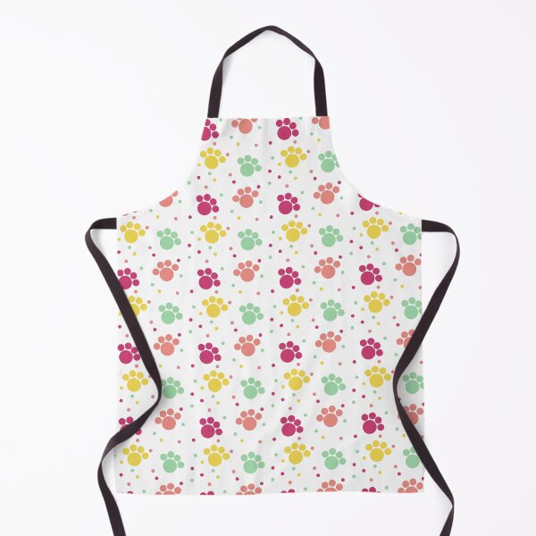 Item preview, Pawka Dots - Pawprints - Yellow Raspberry, Coral, Light Green - White Background designed and sold by 8PawsStudio.