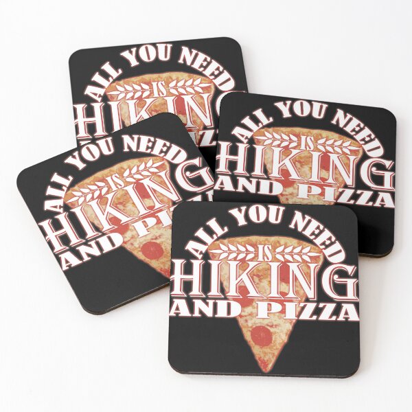 Item preview, hiking and pizza funny designed and sold by vidyaroul.