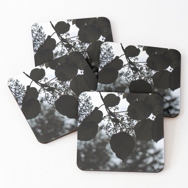 Item preview, black and white leaves designed and sold by Natalie Stark.