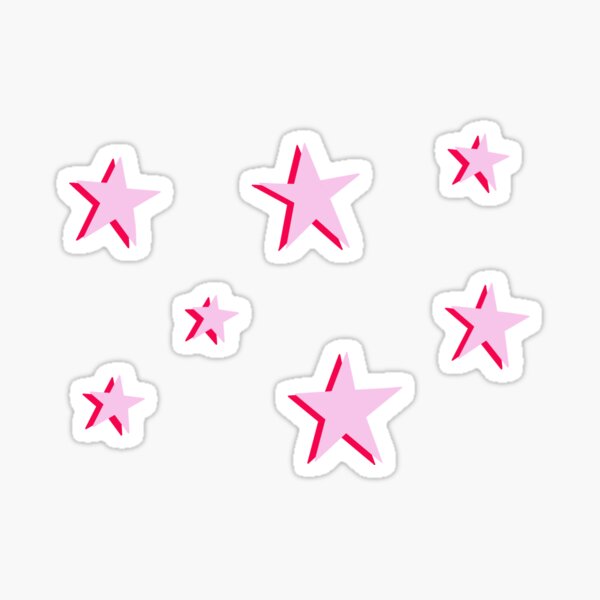 Light Pink Stars Stickers for Sale