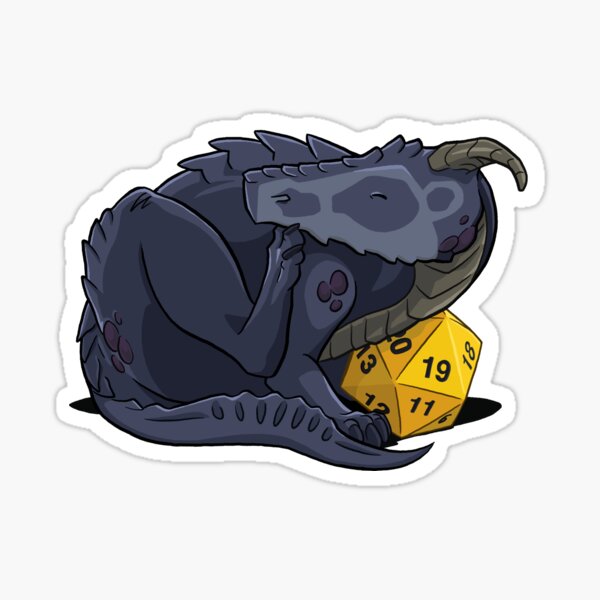 D20 Black Dragon Sticker