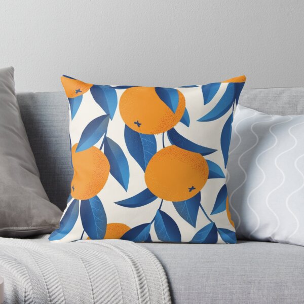 Orange Fruit Pattern - Gift for Contemporary Arts Lover Throw Pillow