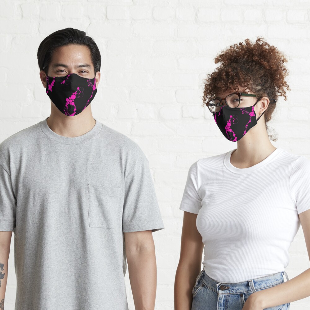 Pink Bubble Circles Abstract Mask