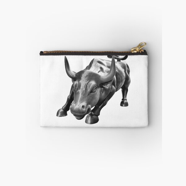 Artikelvorschau, Wall Street Bull in Schwarz und Weiß entworfen und verkauft von Mackabee.