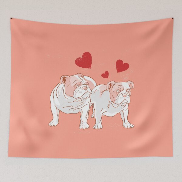 Item preview, English Bulldog Couple Happy Valentines day designed and sold by Piztees.