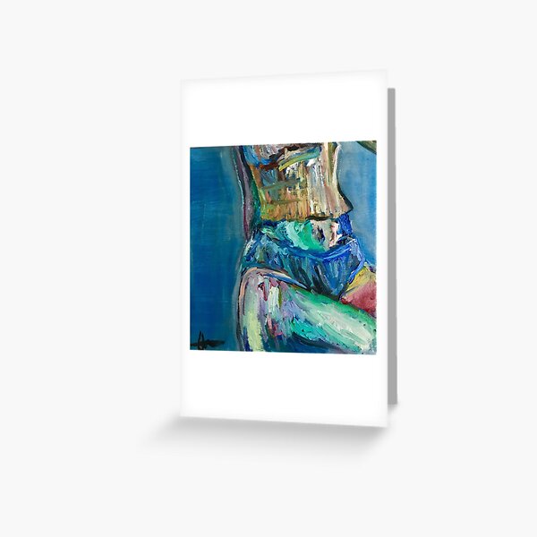 Waist in Blue Painting Greeting Card