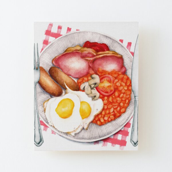 Full English - Fry Up Wood Mounted Print