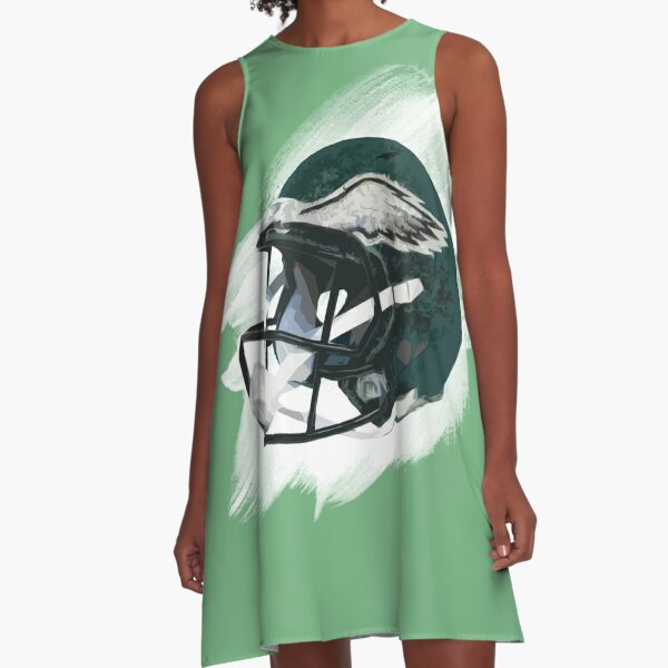 Philadelphia Eagles Women's V neck Dress Short Sleeve Skirt Relaxed Fit  Dress