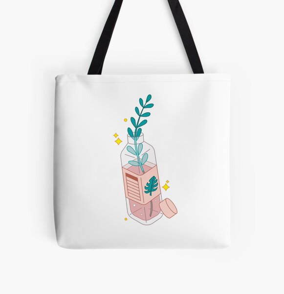 Peachy Plant All Over Print Tote Bag