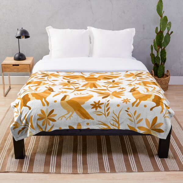Mexican Otomi Design in Yellow Manta