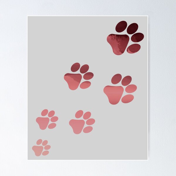 Item preview, Dog love Paw Prints in rose pink pawsome- gradient and textured designed and sold by Violet Treasures.