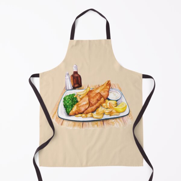 Item preview, Fish & Chips - Watercolour food illustration designed and sold by AmandaDilworth.