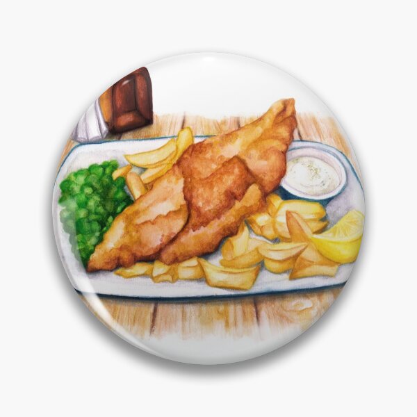 Item preview, Fish & Chips - Watercolour food illustration designed and sold by AmandaDilworth.