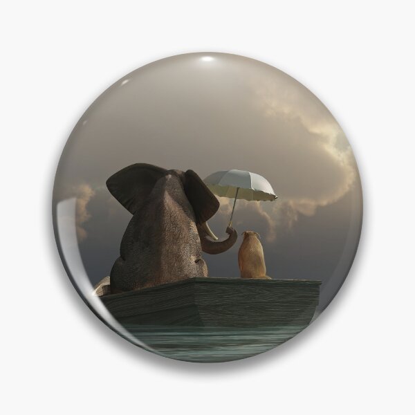 Item preview, elephant and dog float in a boat after a storm designed and sold by Mike Kiev art.