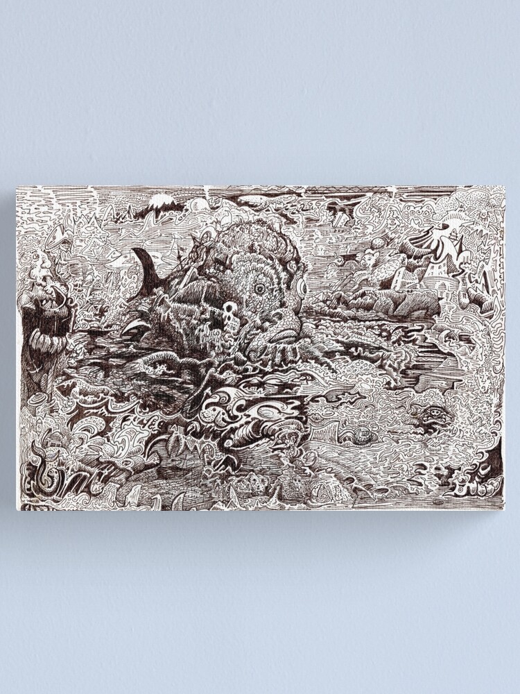 Thumbnail 1 of 3, Canvas Print, The Kraken Becalmed at the Centre of the Maelstrom designed and sold by backbrain.