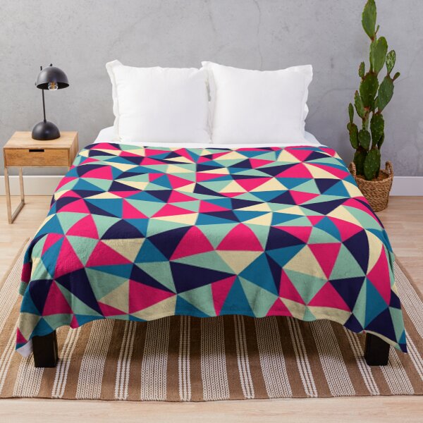 Item preview, Pink and Blue Array of Coloured Geometric Triangles designed and sold by SacredsDesigns.