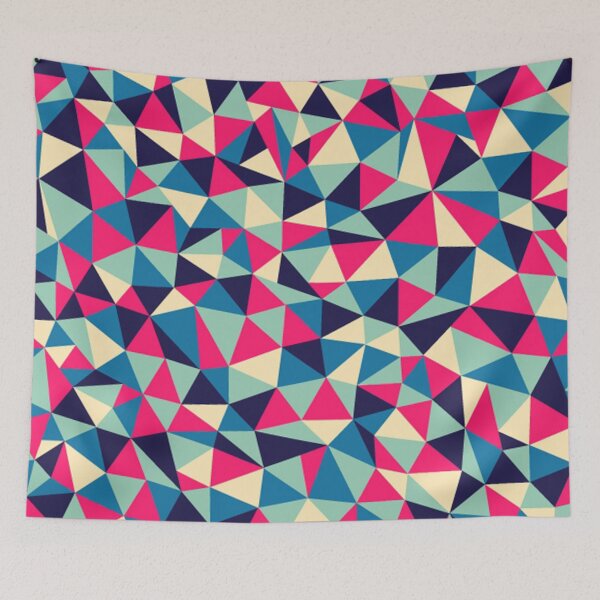Item preview, Pink and Blue Array of Coloured Geometric Triangles designed and sold by SacredsDesigns.